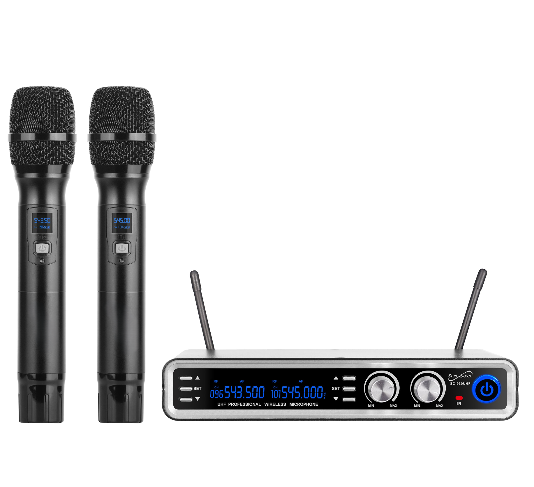 UHF Dual Selectable Channel Wireless Microphone System